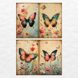 Watercolor Butterfly Junk Journal Kit Fantasy Butterfly Journal Pages ...