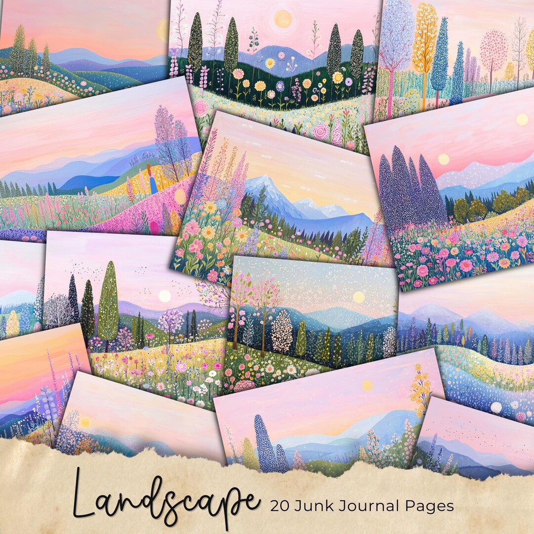 Landscape Instant Download | Junk Journal Paper | Digital Download ...