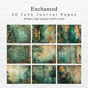 Enchanted Forest Junk Journal Pages, Printable Collage Sheet, Digital ...