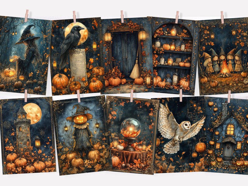 Spooky Gothic Halloween Junk Journal Pages Halloween Printable Vintage ...