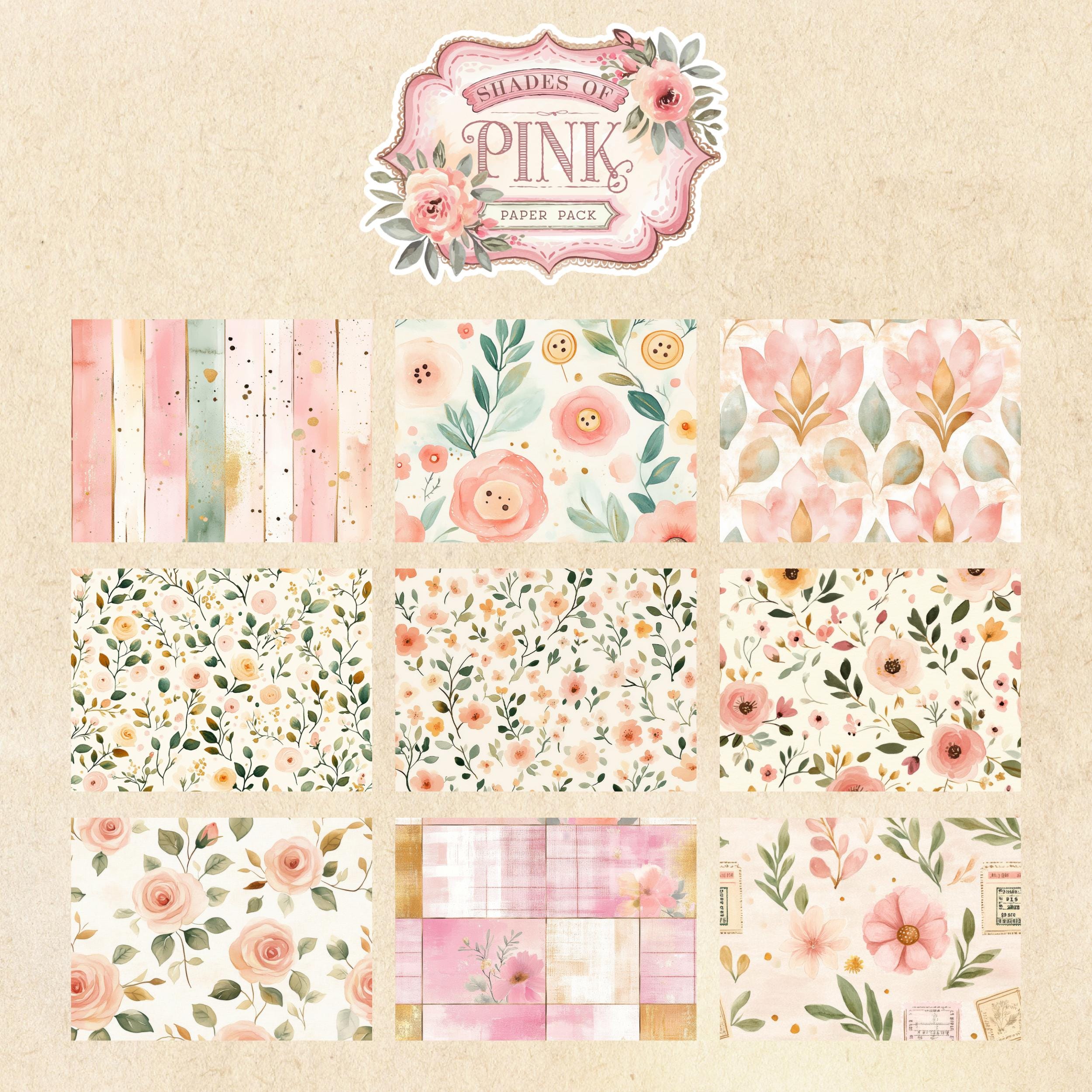 Vintage Shabby Chic Shades of Pink Paper Junk Journal Kit - Antique ...