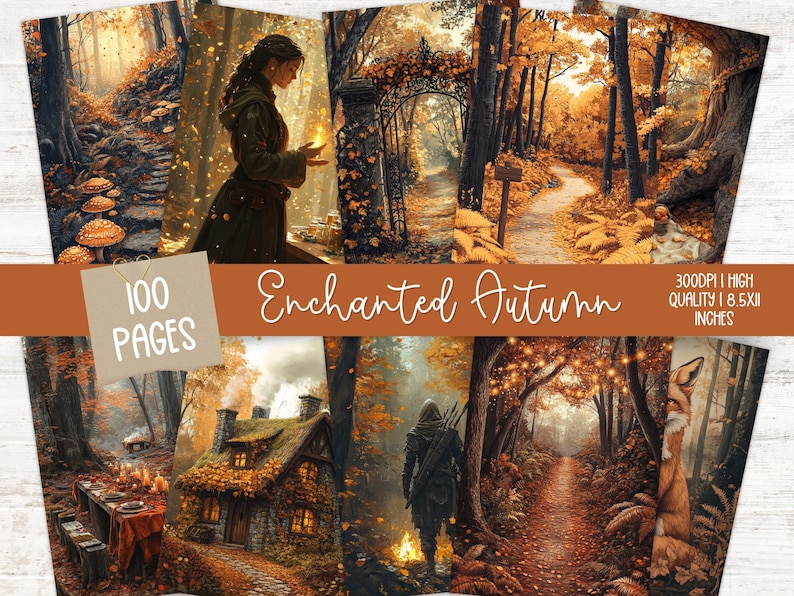 100 Autumn Junk Journal Kit, Digital Scrapbook Paper, Fall Printable ...