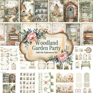 Enchanted Forest Junk Journal Pages, Printable Collage Sheet, Digital Scrapbook Paper, Dark Woodland Kit, Vintage Ephemera, Fantasy Download