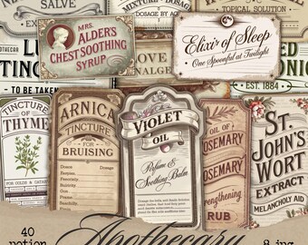 標本ラベル - 第 1 巻、20 ページ、150 枚以上の本物の古いビンテージ