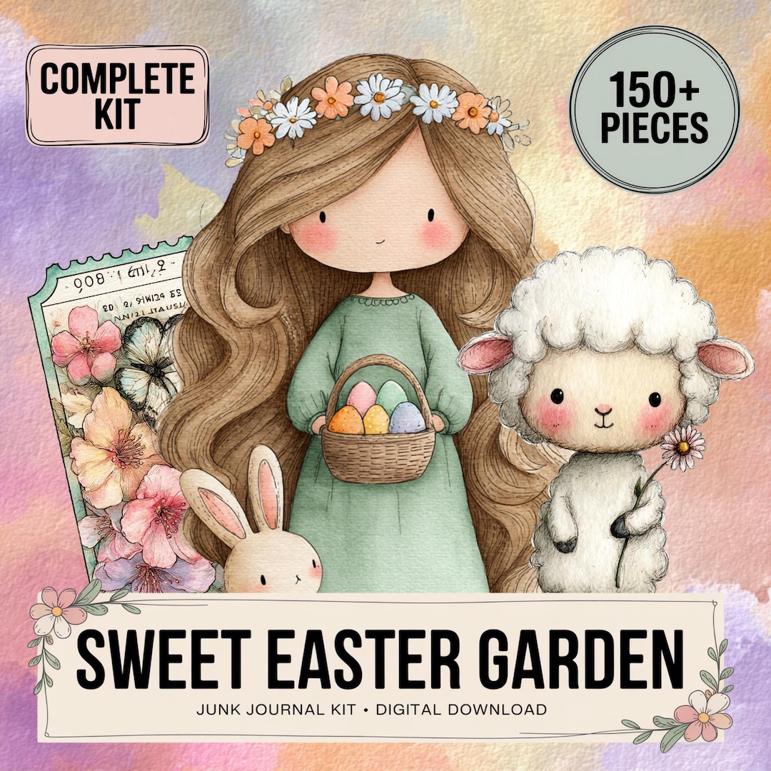 Easter Junk Journal Kit, Printable Spring Journal Pages, Digital ...