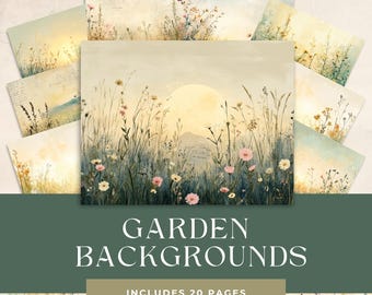 Book of Gardening Junk Journal Pages, Digital Scrapbook Paper Kit, Gardener Printable, Watercolor Plant Collage Sheet, Vintage Botany Garden