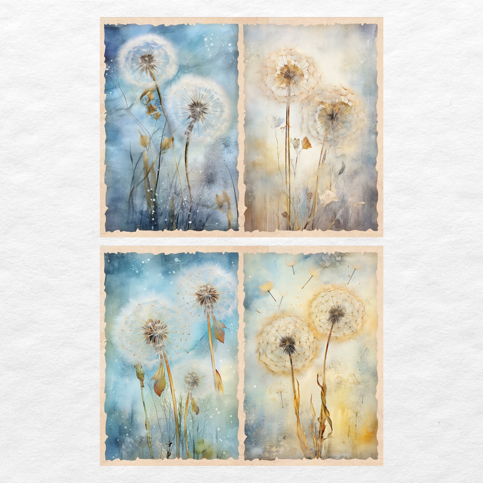 Dandelion Junk Journal Paper Flower Junk Journal Kit Printable Pages ...