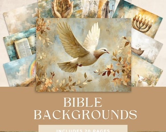 信仰のジャンクジャーナルページ、デジタルスクラップブックキット、宗教用紙、聖書ジャーナル、礼拝用印刷物、祈りのコラージュシート、ビンテージ聖書