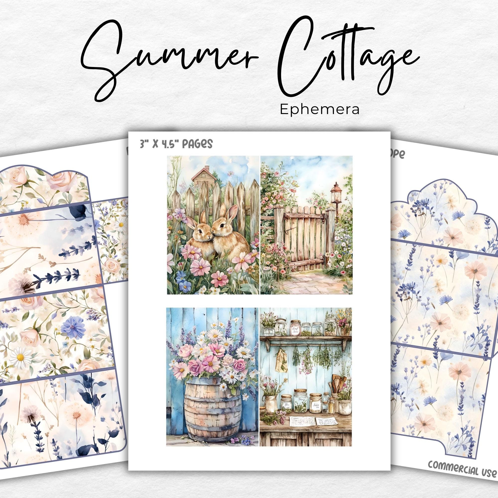 Summer Cottage Junk Journal Kit, Vintage, Floral, Spring, Pastel ...