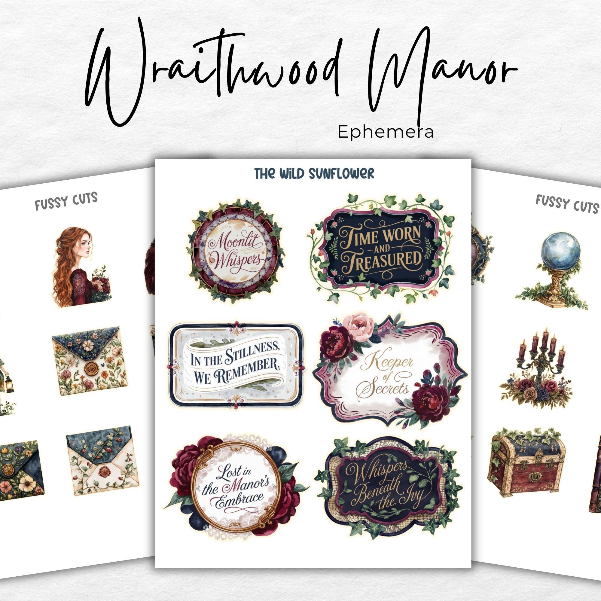 Wraithwood Lady of the Manor Junk Journal Printable Kit | Gothic ...