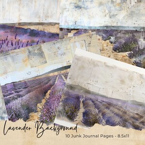 Lavender Junk Journal Paper, Vintage Lavender Junk Journal Kit, Provance Lavender Junk Journal Digi Kit, Printable Digital Collage Sheet