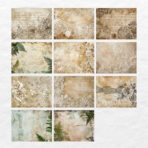 Vintage Lace Junk Journal Pages, Digital Grunge Scrapbook Paper ...