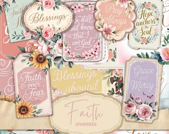 Junk Journal, Faith, Ephemera Pack, Prayer Journal, Kit, Christian, Bible, Easter, Digital, Bible Journaling, God Pages, Download