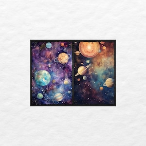 Celestial Galaxy Junk Journal Pages, Digital Scrapbook Paper Kit ...