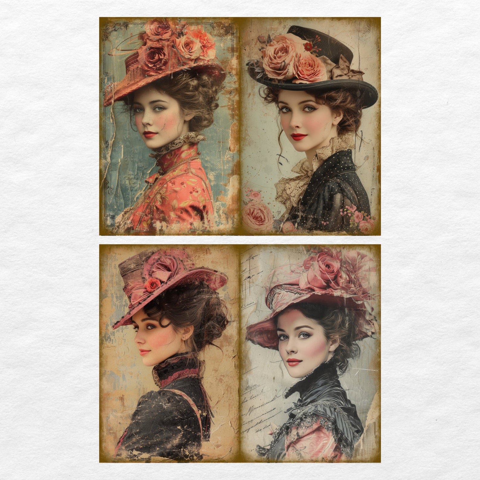 Victorian Women Junk Journal Pages, Digital Ephemera Kit, Antique ...