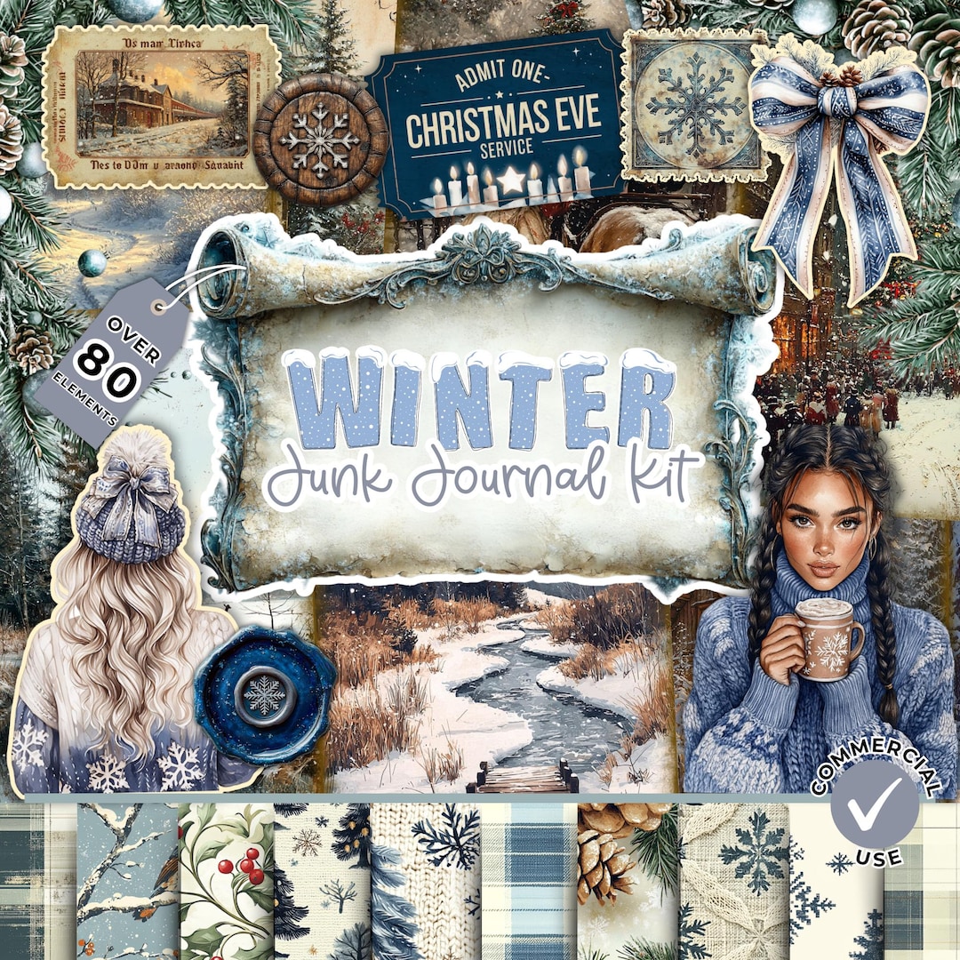 Winter Wonderland Junk Journal Kit | Winter Junk Journal Printables ...