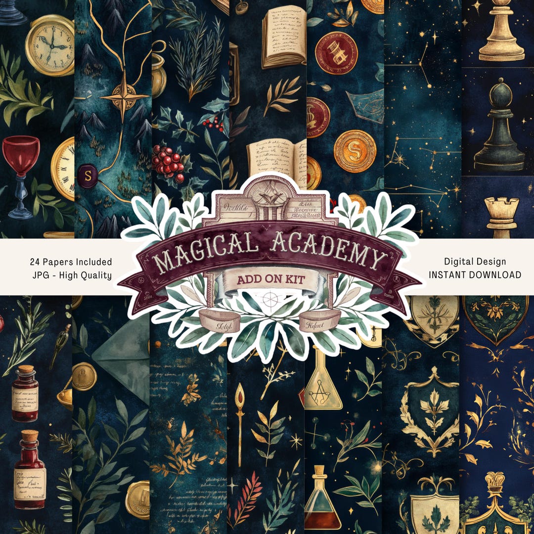 School of Magic Junk Journal Digital Kit Printable, Wizard Digital ...
