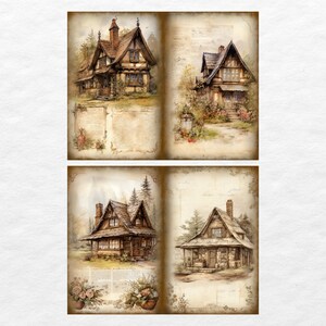 Cozy Cottage Junk Journal Pages, Digital Cottagecore Scrapbook Paper ...