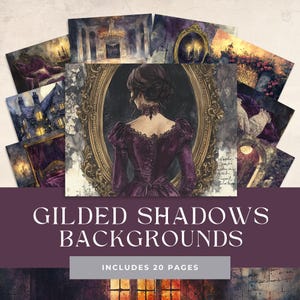 Gilded Shadows Junk Journal Pages – Printable Gothic-Inspired Pages with Mystical Manor, Vintage Ephemera, and Eerie Designs