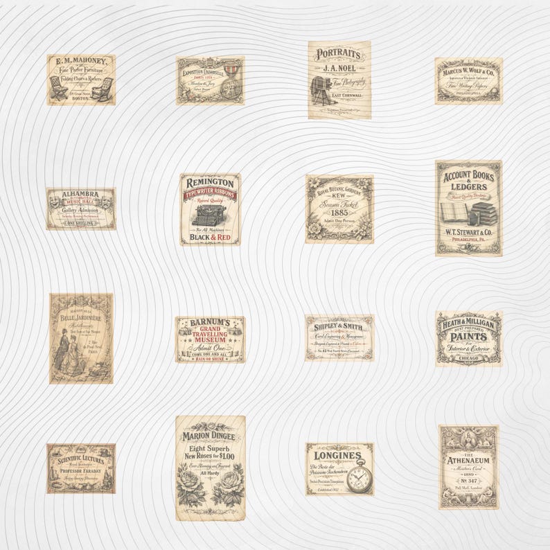 Victorian Ephemera Bundle, Vintage Labels & Tickets PNG, Antique Hotel ...