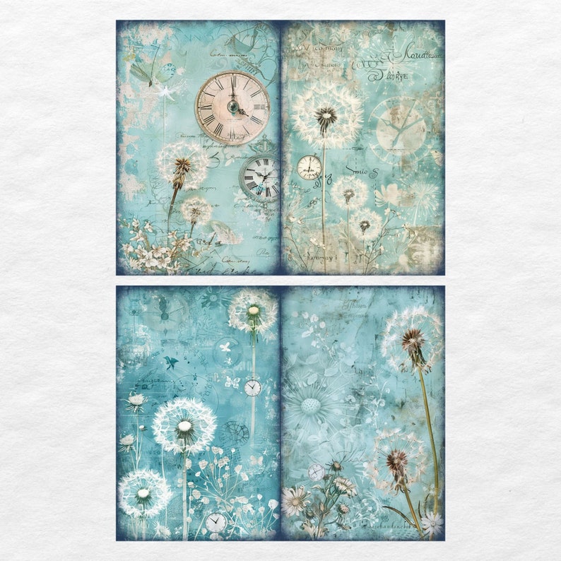 Dandelion Junk Journal Paper Flower Junk Journal Kit Printable Pages ...