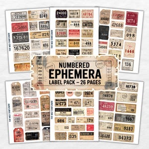 Afdrukbare nummeretiketten, vintage apothekersetiketten, blanco etiketten voor toverdrankflessen, junkjournals, plakboeken, kruiden- en kruidenetiketten