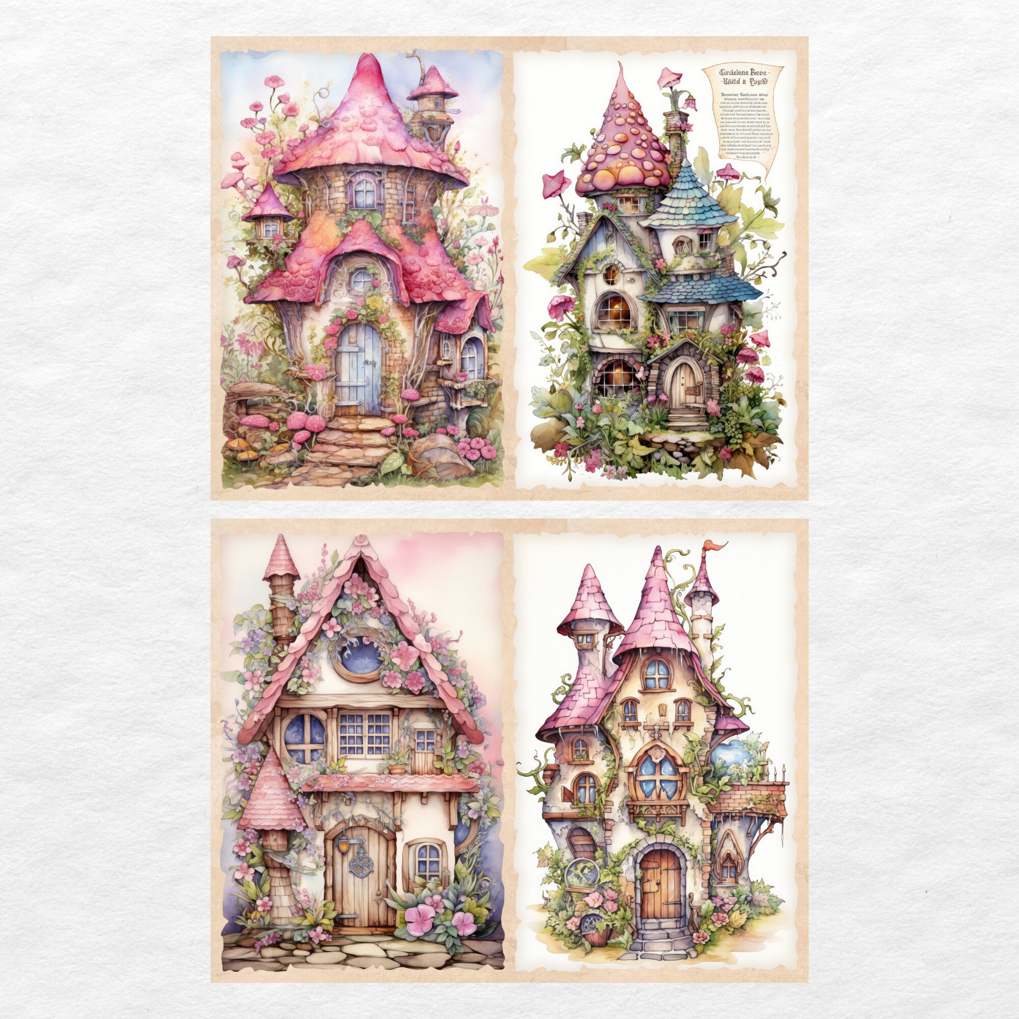 Fairy House Junk Journal Pages, Digital Fantasy Forest Scrapbook Paper ...