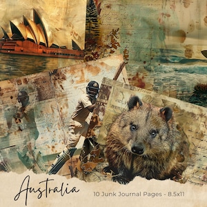 Australian Journal Kit | Junk Journal Seiten | Australische Wildtiere | Digitales Journal Kit | Druckbares Journal | Junk Journal Ephemera
