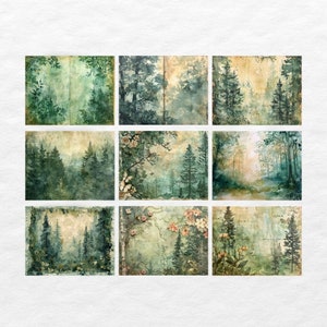 Enchanted Forest Junk Journal Pages, Printable Collage Sheet, Digital ...