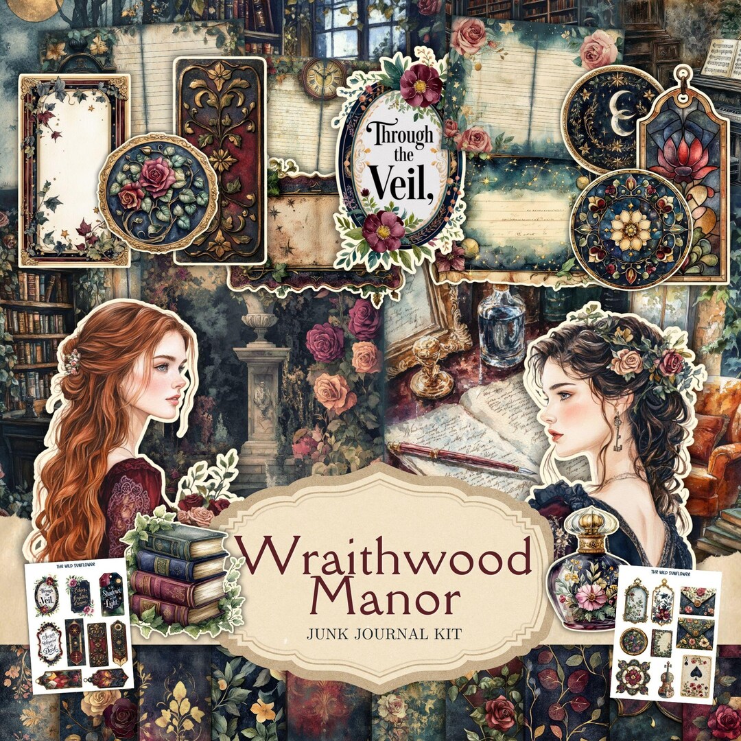 Wraithwood Lady of the Manor Junk Journal Printable Kit | Gothic ...