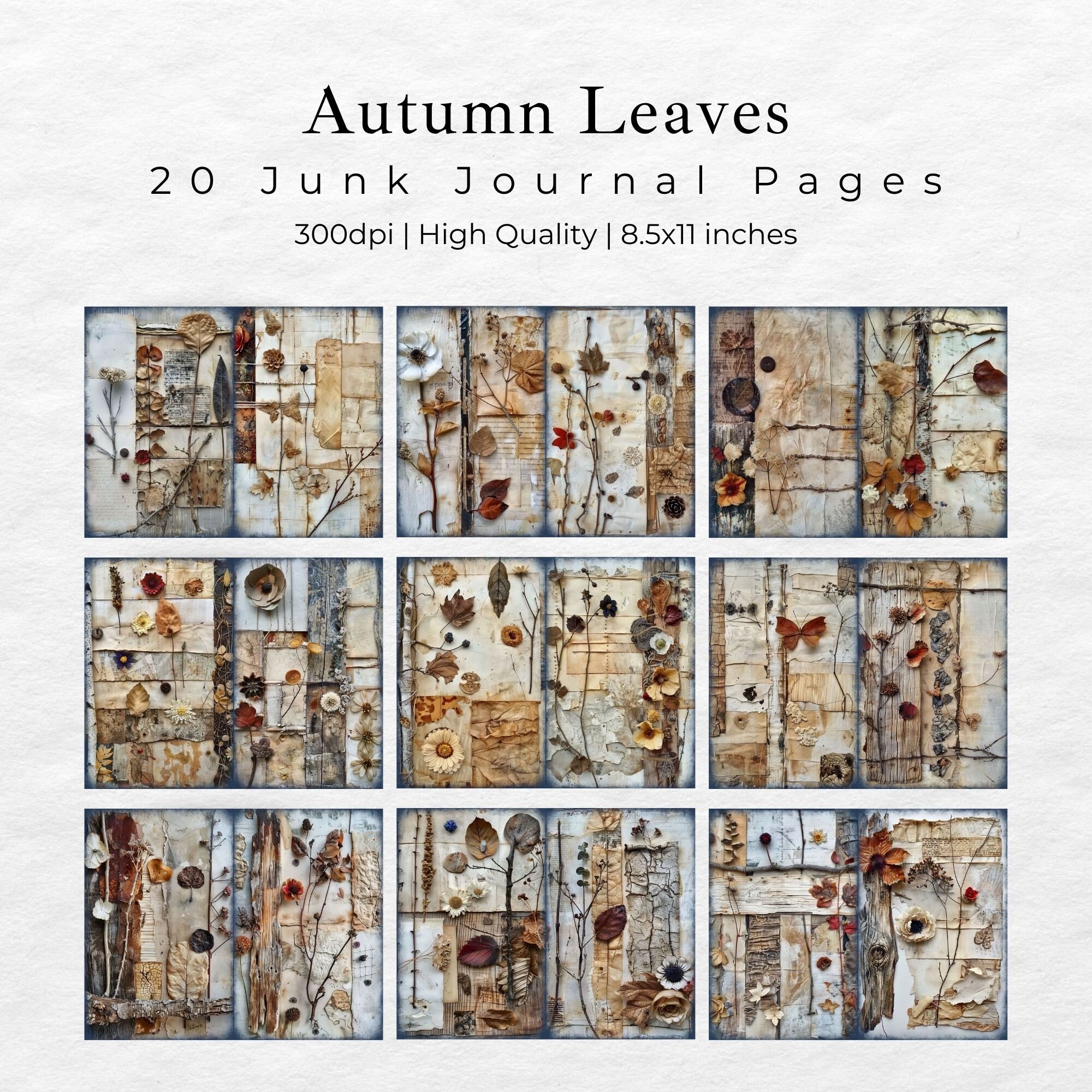 Cozy Autumn Junk Journal Pages, Digital Fall Scrapbook Kit, Printable ...