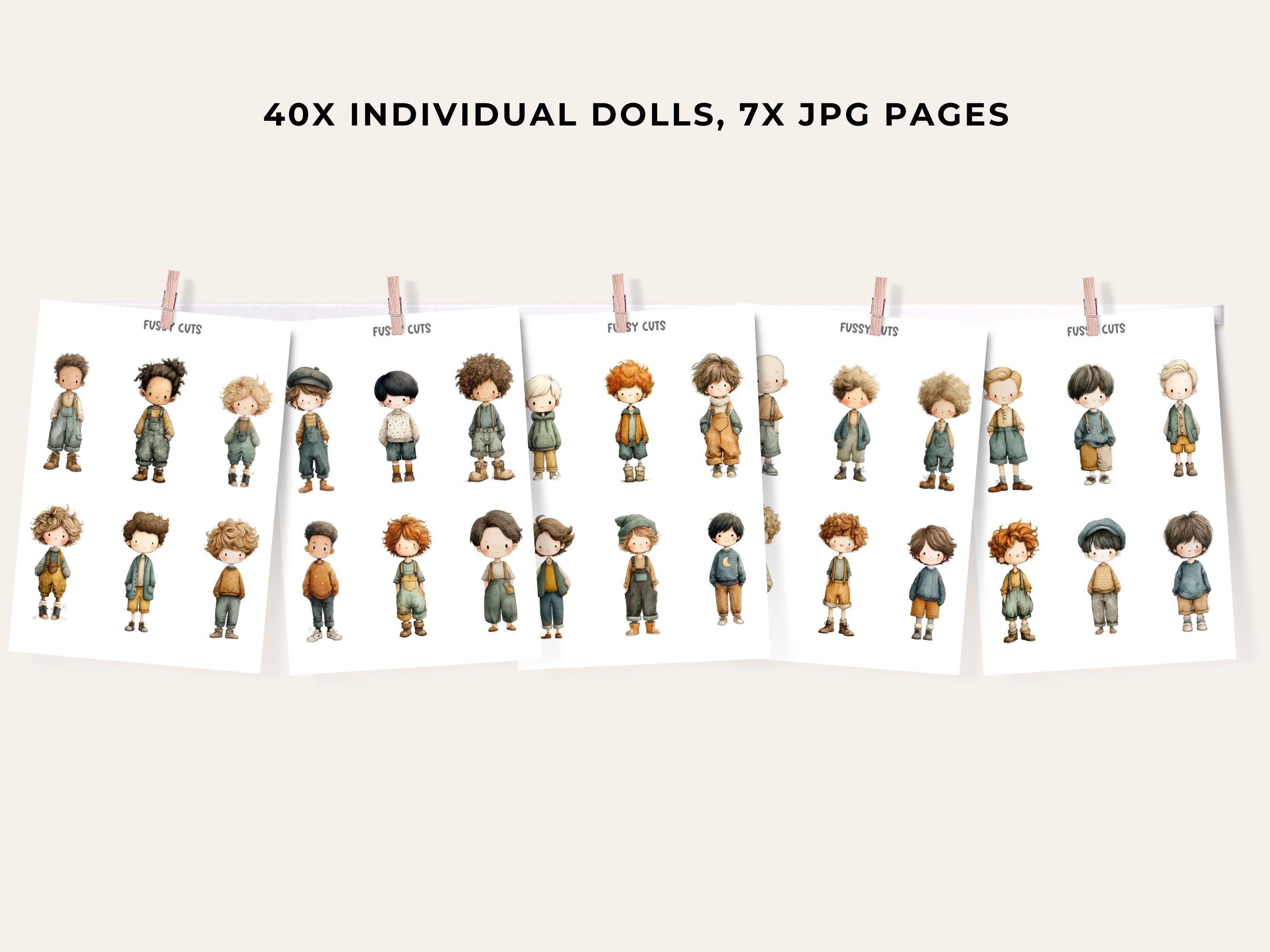 WHIMSICAL PAPER DOLLS and Sceneries Printable Kit Junk Journal Cut off ...