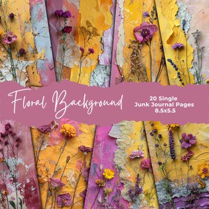 Junk Journal | Shabby Chic Style | Journal Pages | Card Making | Tag Creation | Paper Pack | Digital Paper | Scrapbook Paper | 3D Flowers