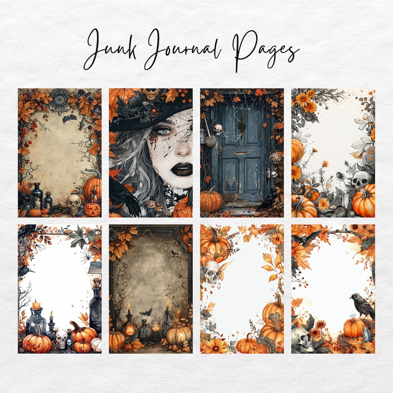Halloween Junk Journal Kit, Halloween Printable Ephemera, Halloween ...