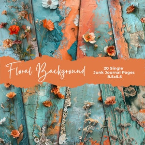 Junk Journal | Shabby Chic Style | Journal Pages | Card Making | Tag Creation | Paper Pack | Digital Paper | Scrapbook Paper | 3D Flowers