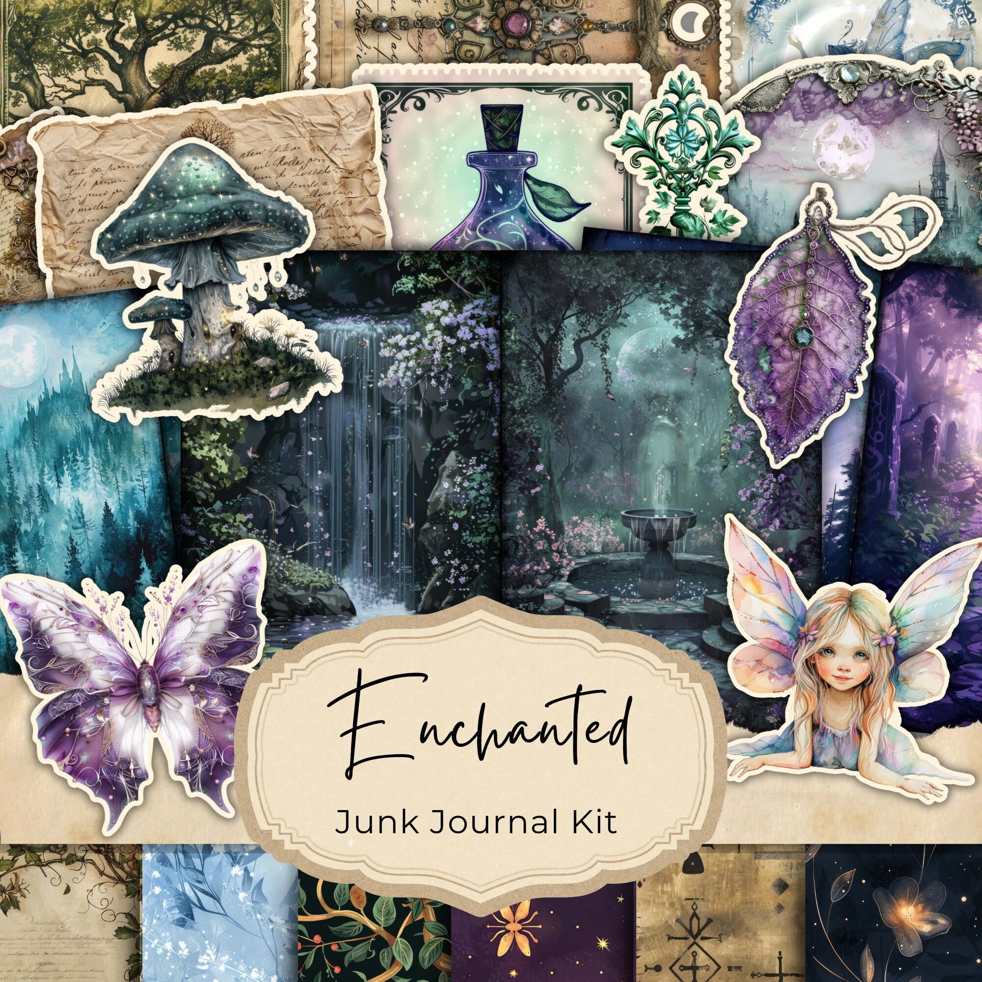 Fairy Forest Junk Journal Digital Kit Printable, Enchanted Forest ...