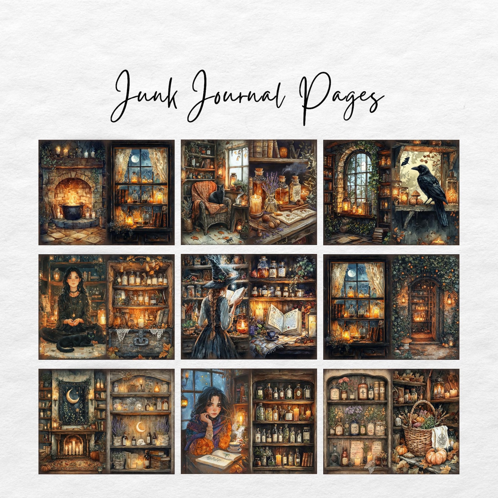 Witch’s Apothecary Junk Journal Kit - Digital Ephemera, Printable Pages ...