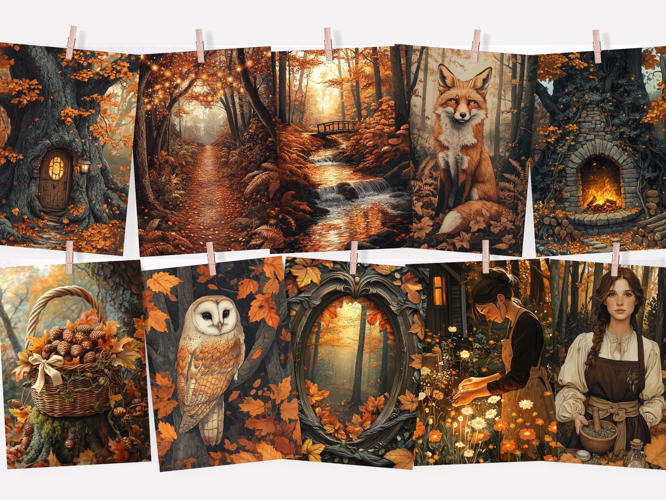 100 Autumn Junk Journal Kit, Digital Scrapbook Paper, Fall Printable ...