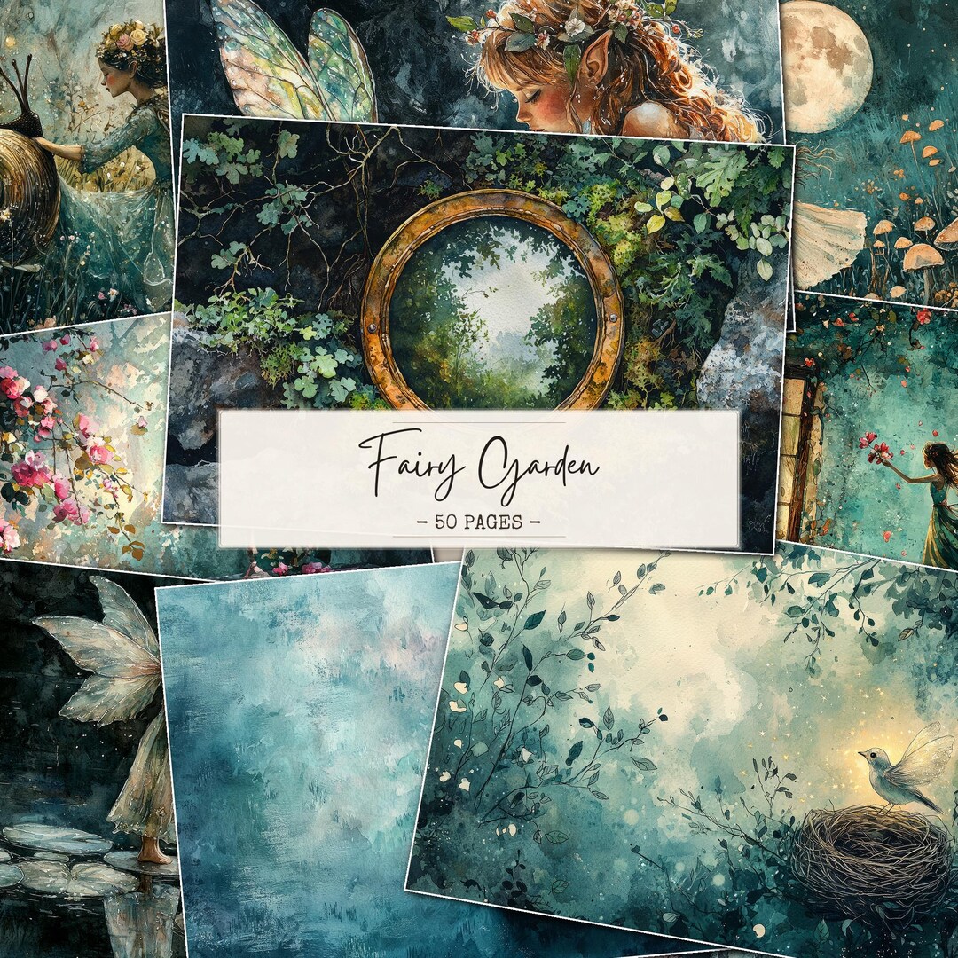 Fairy Garden Junk Journal Pages, Enchanted Forest Printable Paper ...