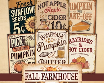 Diario rústico de otoño, efímeras vintage de otoño, huerto de calabazas, acogedora casa de campo, diario de otoño imprimible, efímeras desgastadas