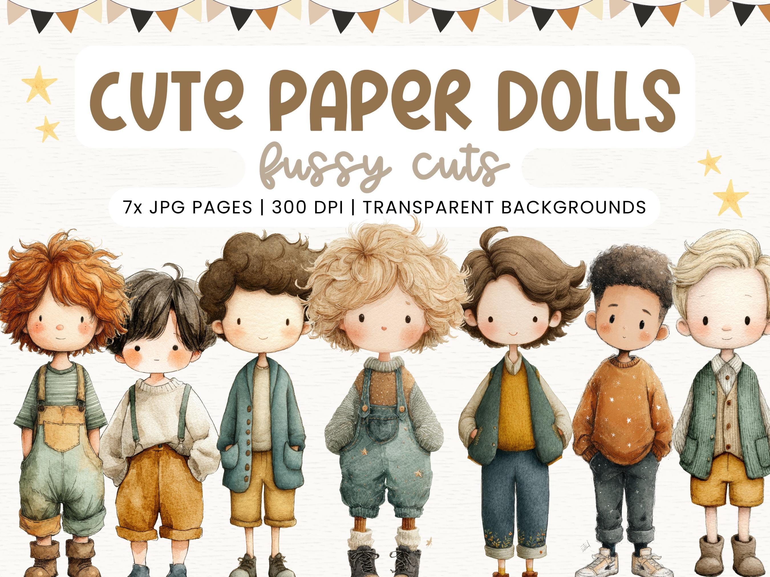 WHIMSICAL PAPER DOLLS and Sceneries Printable Kit Junk Journal Cut off ...