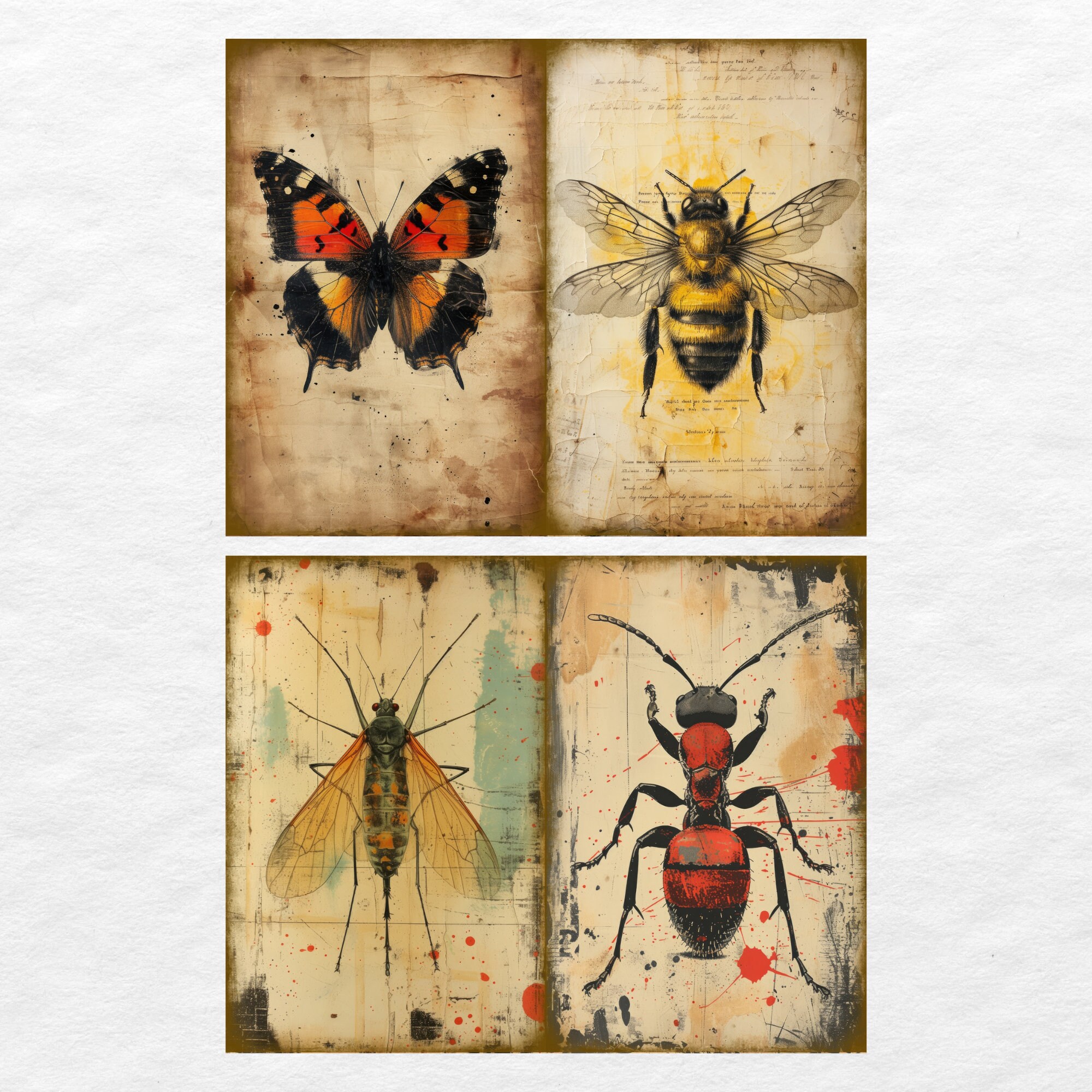 Journal Insect Stickers Insects Butterflies Junk Journal Ephemera Entomology Insect Butterfly ...