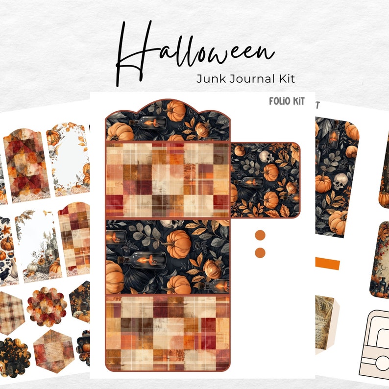 Halloween Junk Journal Kit, Halloween Printable Ephemera, Halloween ...