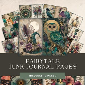 Schmetterling Junk Journal Seiten, Schmetterling verzauberte Welt Collage Printables, Fantasy Kit, Schmetterling und Feen Junk Journal Papier, Märchen