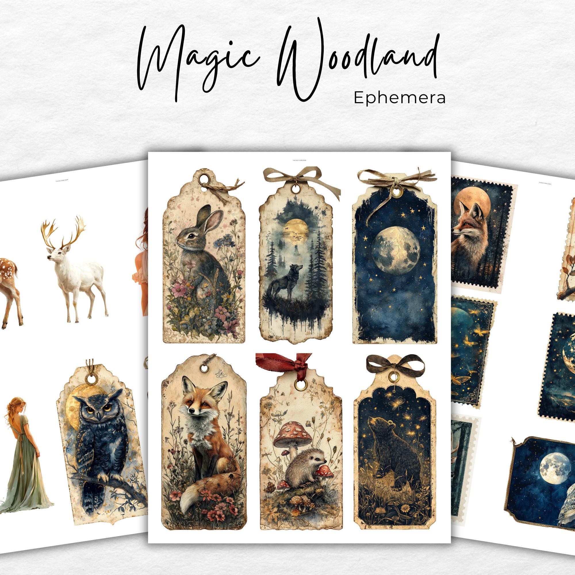 Woodland Junk Journal Kit, Magic Forest Printable Ephemera Bundle ...