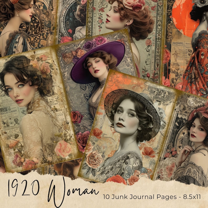 Victorian Women Junk Journal Pages, Digital Ephemera Kit, Antique ...