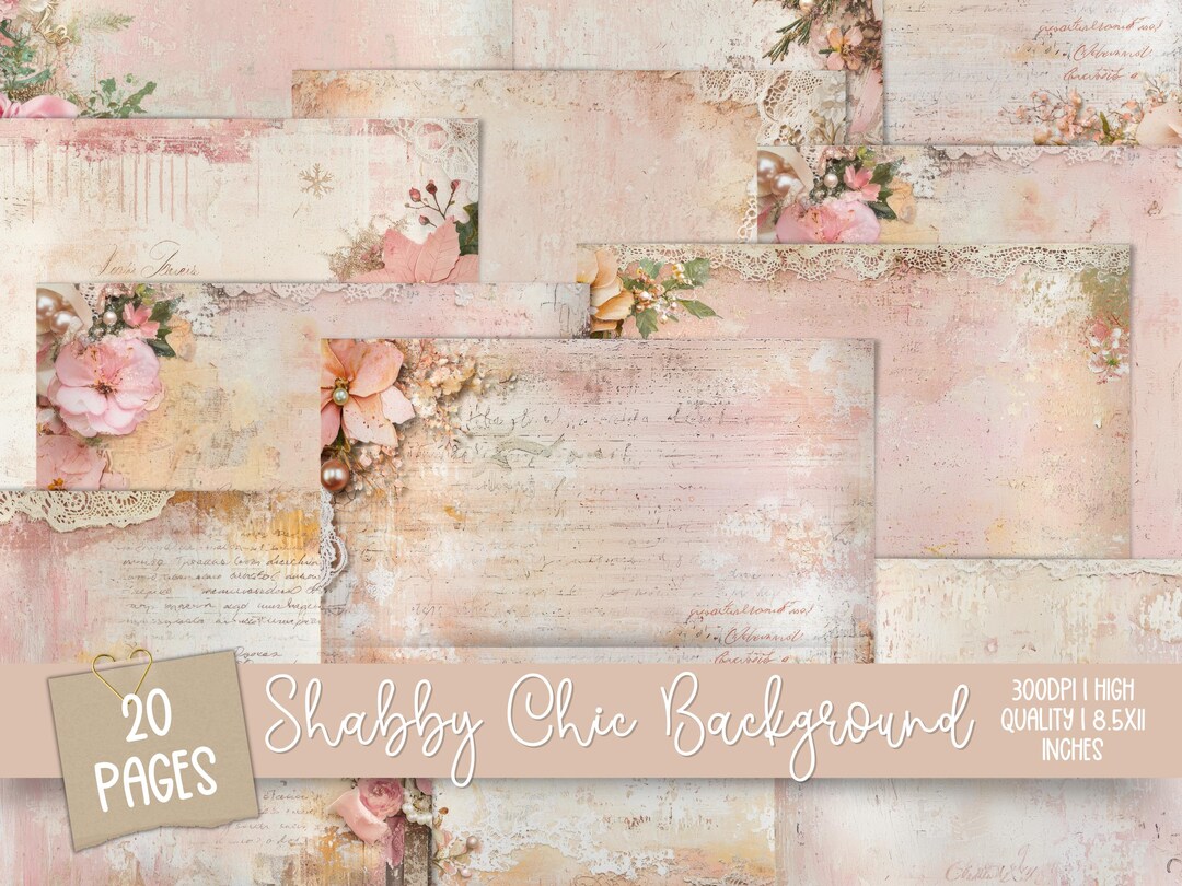 Shabby Chic Junk Journal Kit Pink Vintage Lace Ephemera Collage Sheets ...