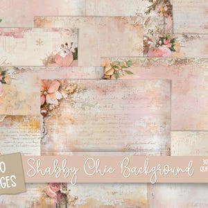 Feuilles de collage éphémères en dentelle rose vintage shabby chic, fleurs blanches, papier numérique imprimable pour scrapbooking, pages florales perlées
