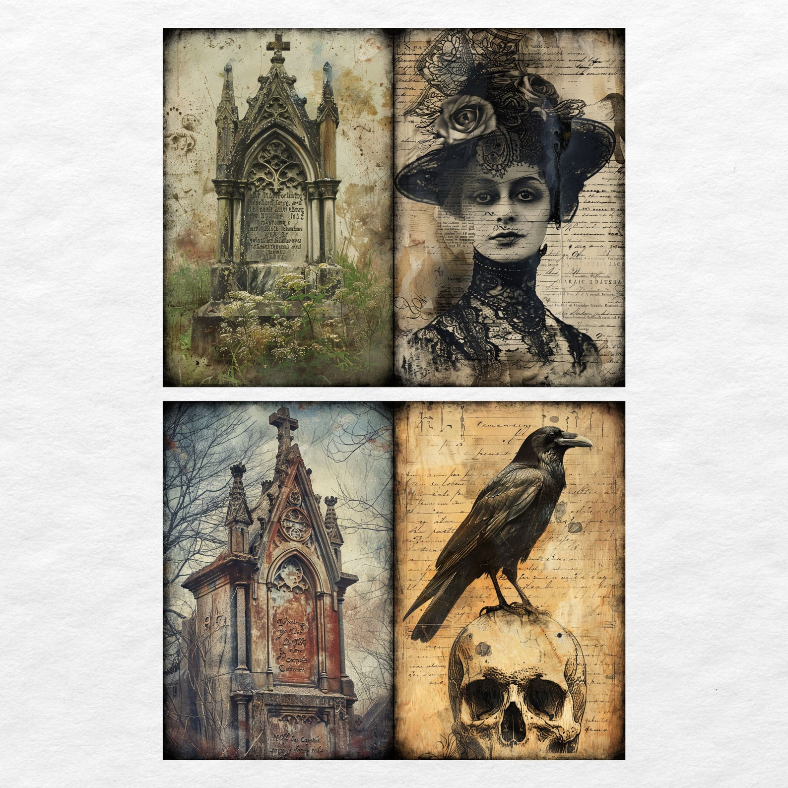 Gothic Junk Journal Pages | Scrapbook Paper Kit | Dark Academia ...