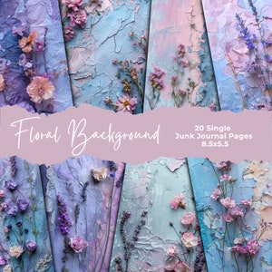 Junk Journal | Shabby Chic Style | Journal Pages | Card Making | Tag Creation | Paper Pack | Digital Paper | Scrapbook Paper | 3D Flowers